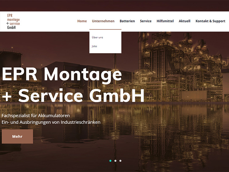 EPR Montage + Serivce Screenshot Webseite